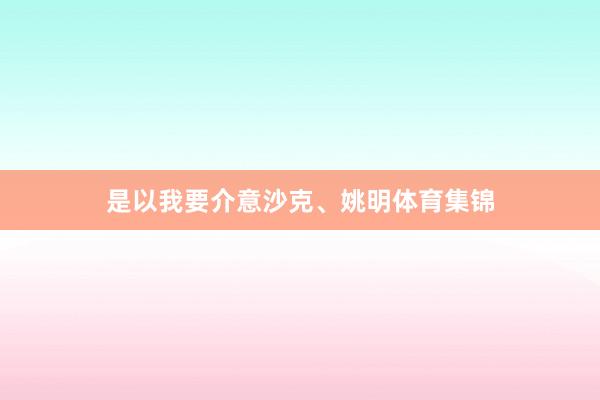 是以我要介意沙克、姚明体育集锦