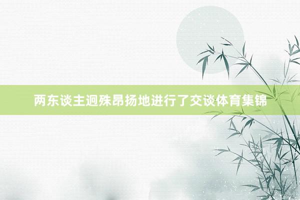 两东谈主迥殊昂扬地进行了交谈体育集锦
